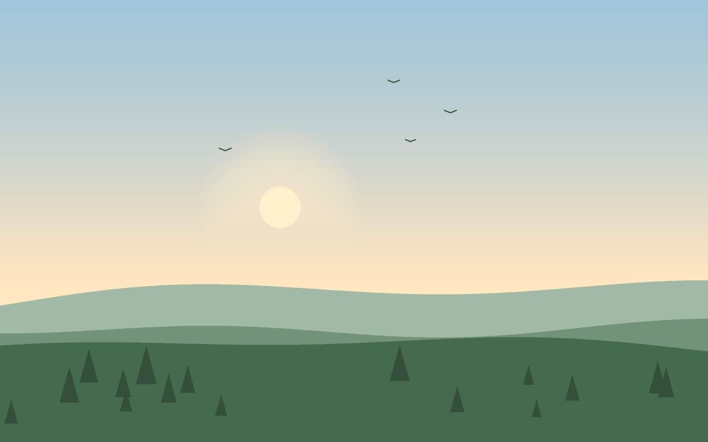 Ilustração de uma paisagem